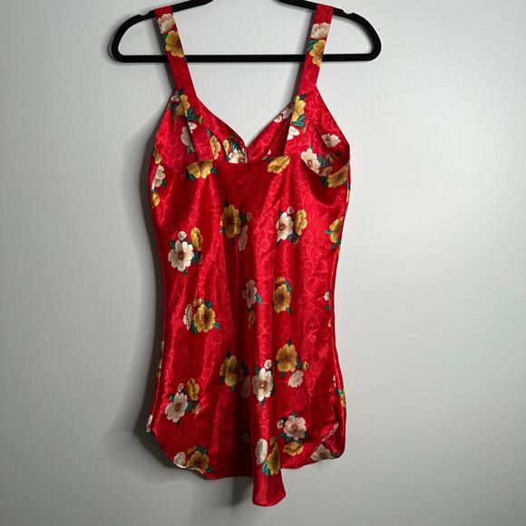 Morgan Taylor Intimates vintage button front floral tank mini slip dress - Picture 6 of 6